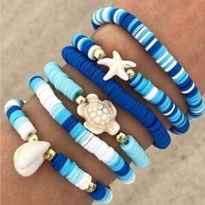 🐢🐢🐢BOGOHO 🐢🐢🐢Ocean-Inspired Blue and White Bracelet Set
